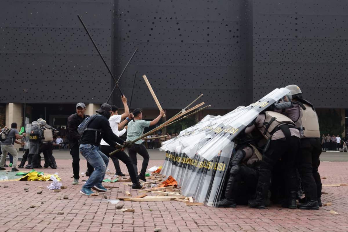Simulasi Sispam Kota, Kesiapan Polda Banten Amankan May Day