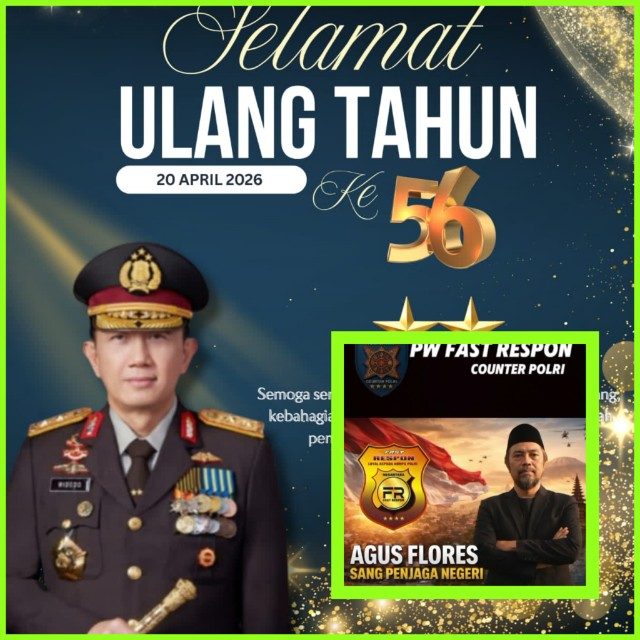 Ketua Umum Agus Flores dan Keluarga Besar PW FRN Ucapkan Selamat Ulang Tahun ke-56 untuk Irjen Pol Widodo