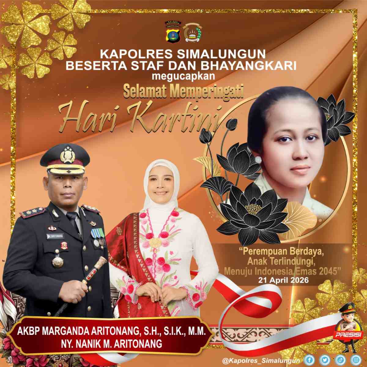 Kapolres Simalungun dan Bhayangkari Peringati Hari Kartini — Dukung Perempuan Berdaya Menuju Indonesia Emas 2045