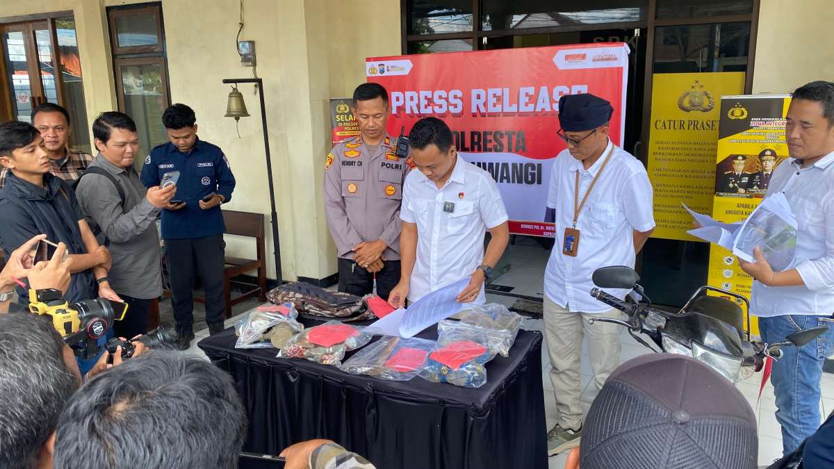 Polsek Kota Polresta Banyuwangi Rilis Kasus Pencurian Meteran Air, Satu Pelaku Diamankan