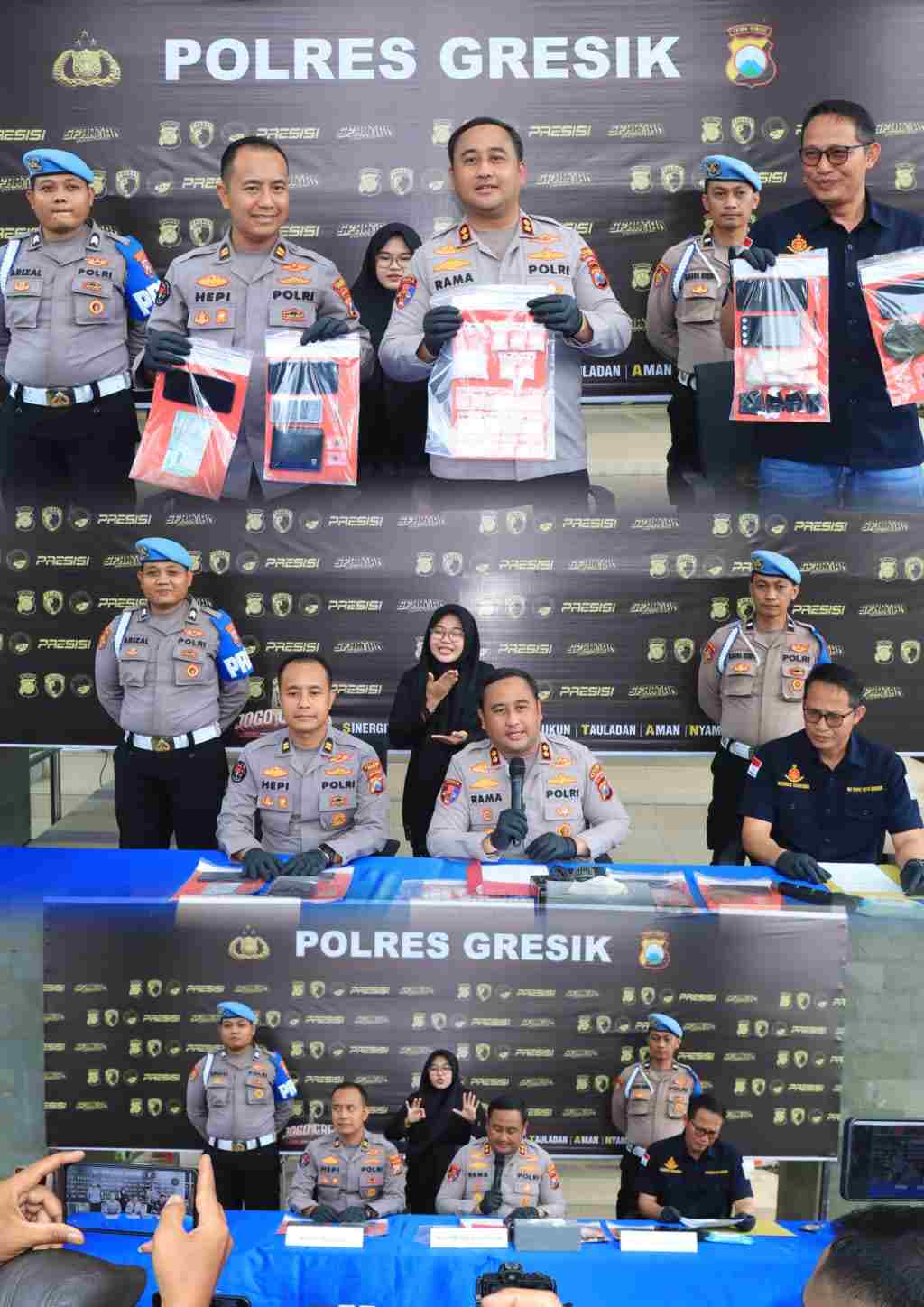 Polres Gresik Ungkap Jaringan Narkoba Lintas Kota, 4 Tersangka Diamankan