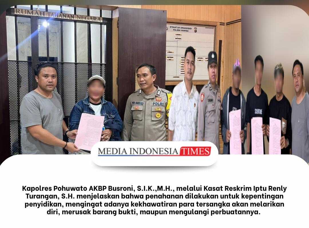 Polres Pohuwato Tahan Empat Tersangka Penganiayaan di Area Pertambangan Ilegal