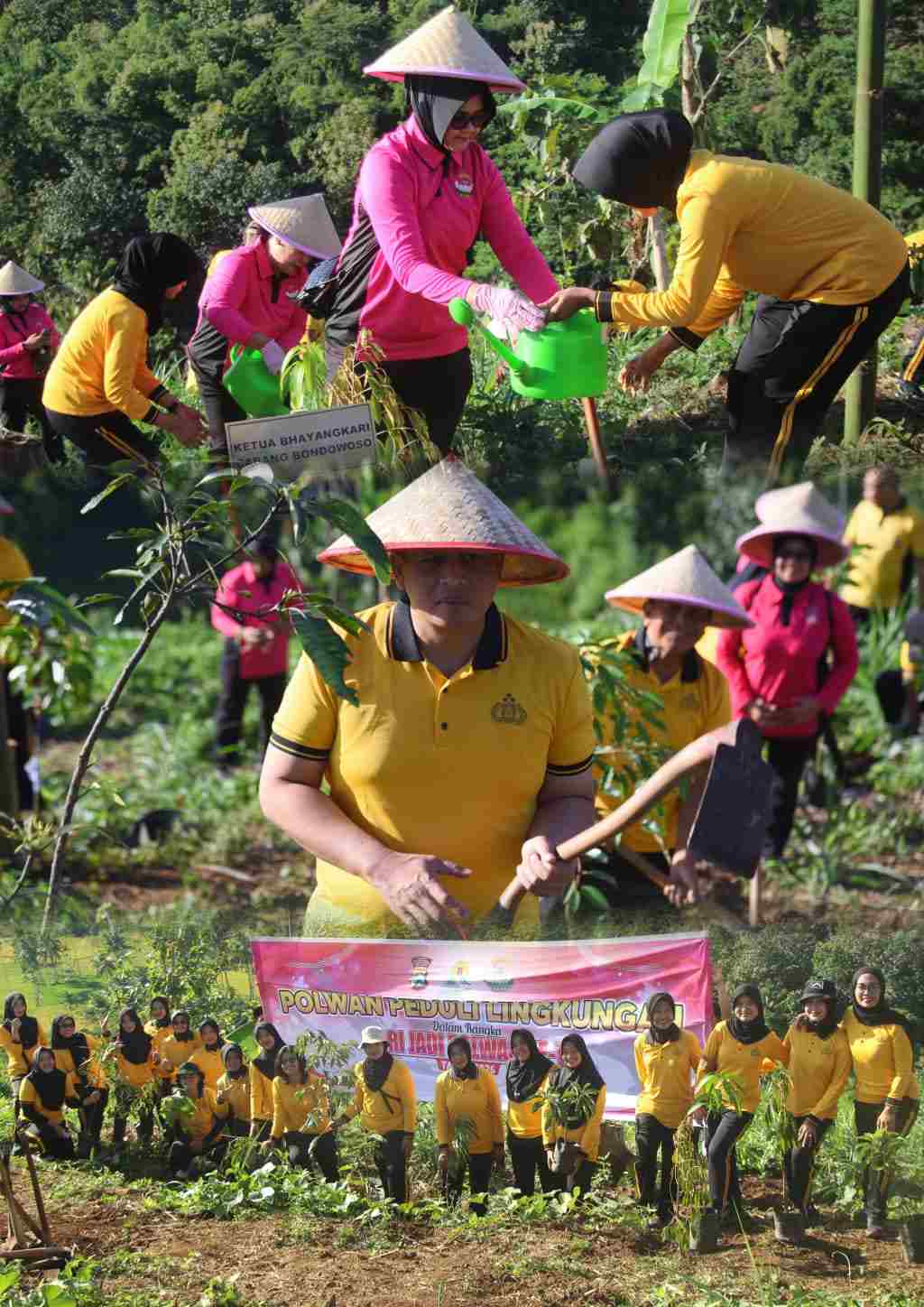 Gerakan Tanam Pohon, Polres Bondowoso Hijaukan Bukit Bintang
