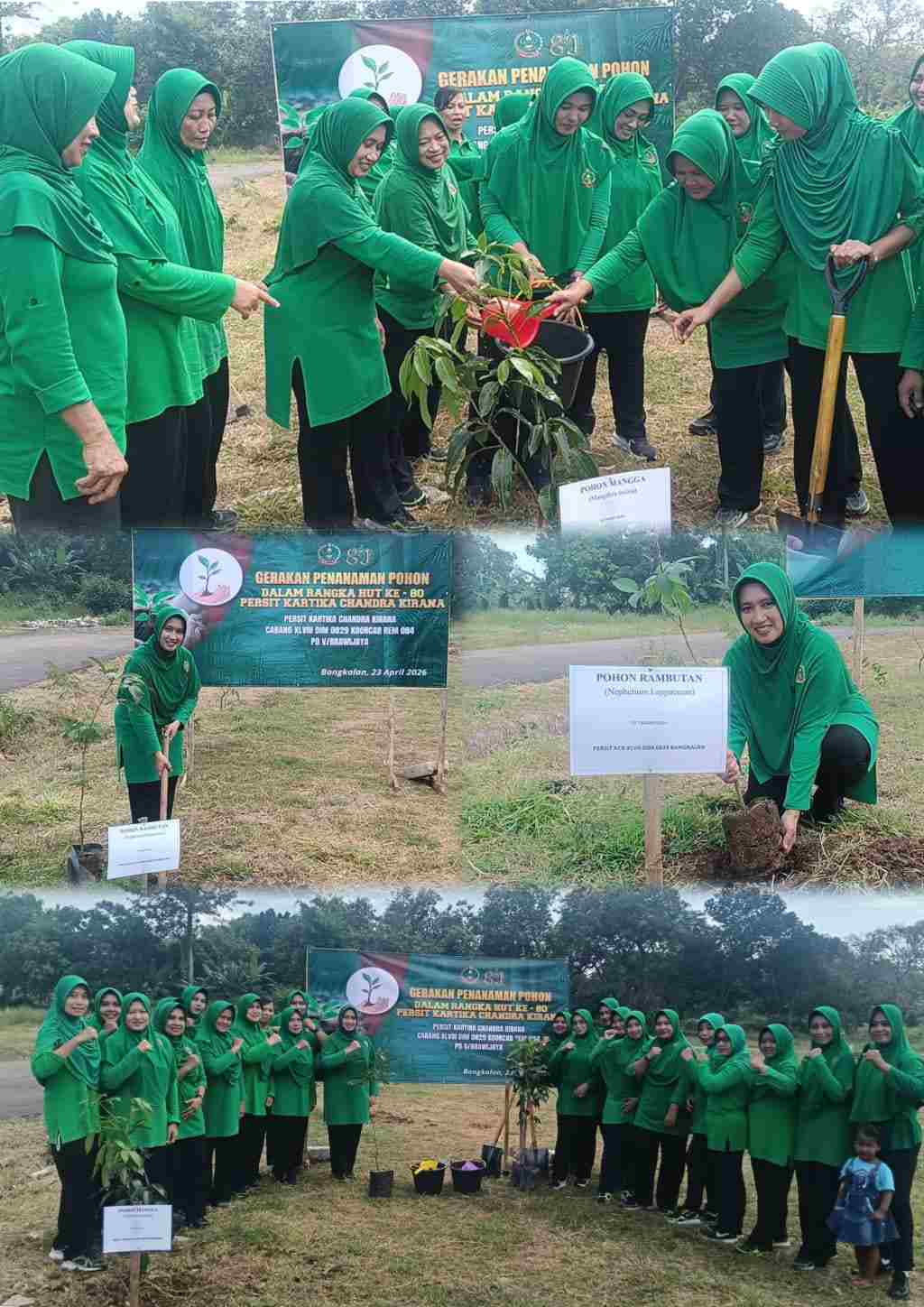 Persit KCK Bangkalan Hijaukan Kamal, Aksi Tanam Pohon di YTP 837/KT Pererat Kepedulian Lingkungan dan Solidaritas
