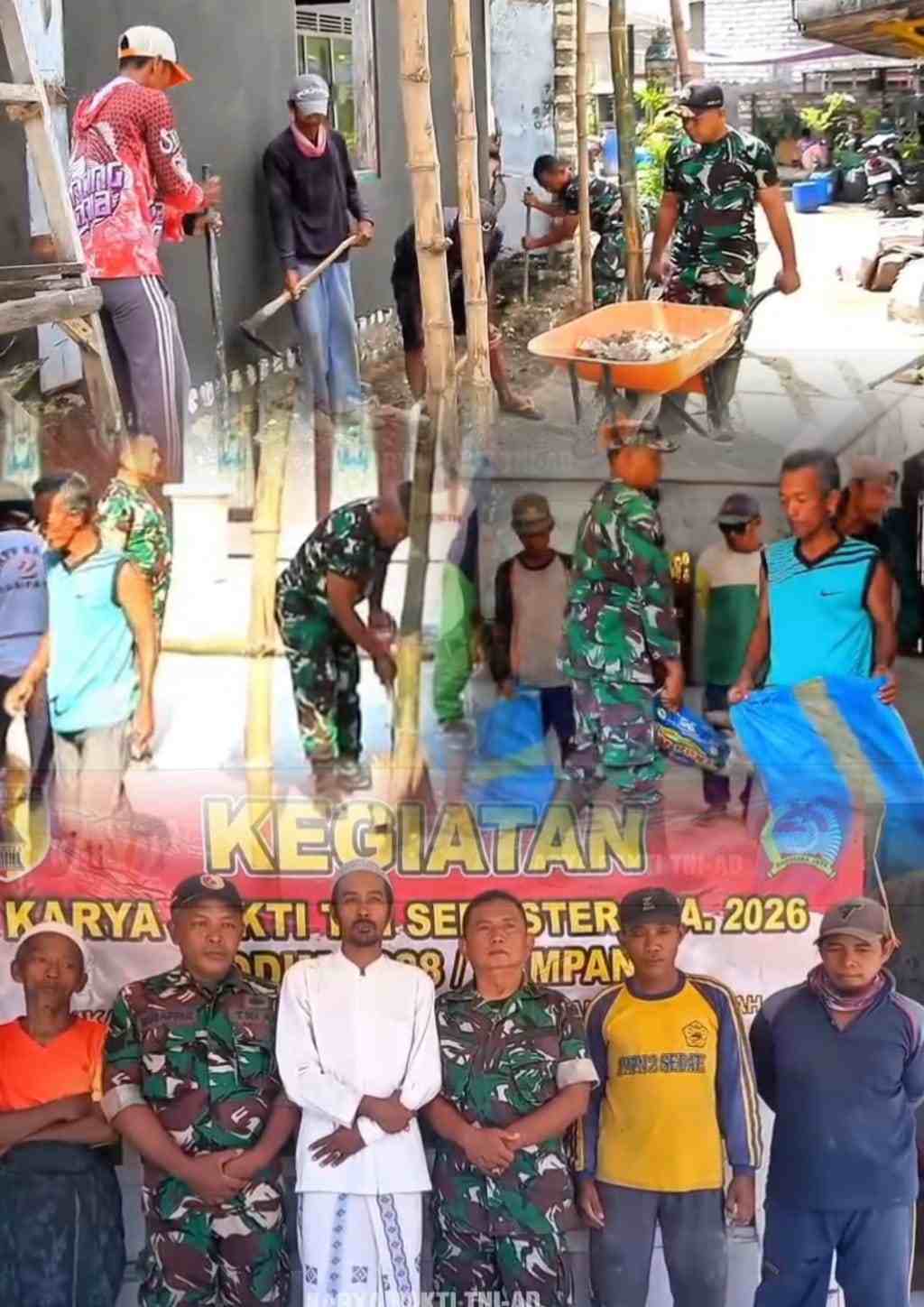 Kodim Sampang Hadirkan Nilai Iman dalam Karya Bakti Rehab Mushola Nurus Sholawah