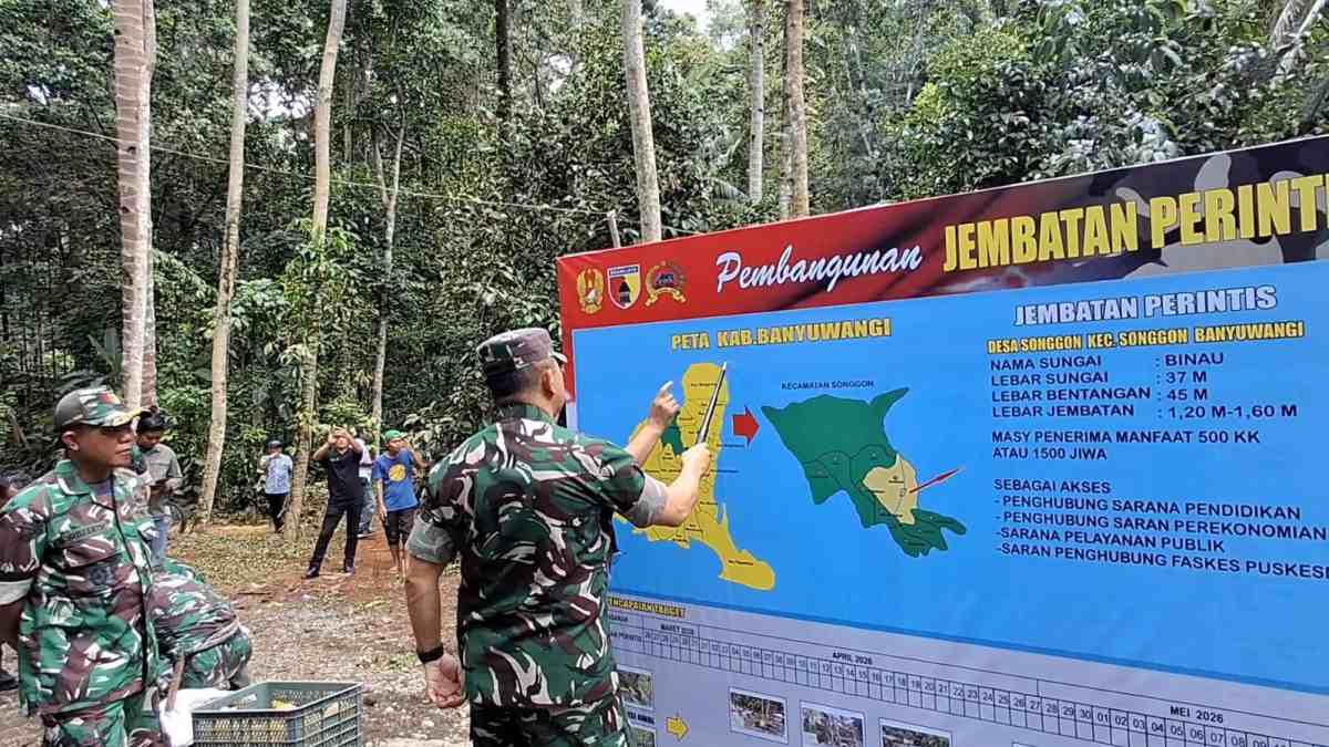 Tinjau Jembatan Gantung di Banyuwangi, Danrem 083 Sebut Pembangunannya Luar Biasa