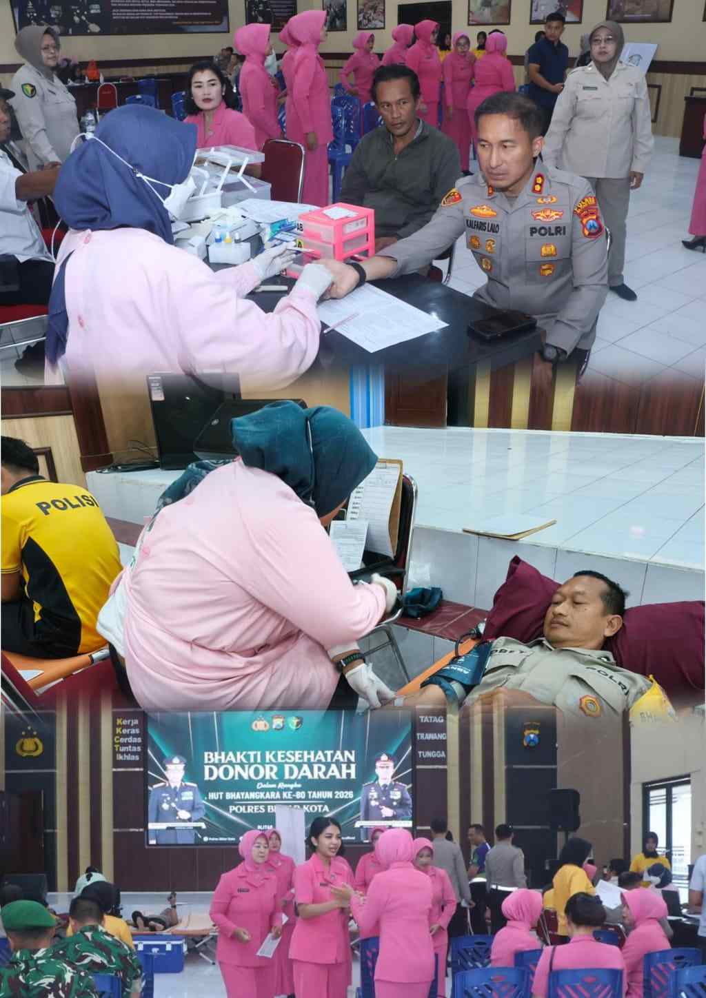 Sambut Hari Bhayangkara ke-80, Polres Blitar Kota Gelar Bakti Kesehatan