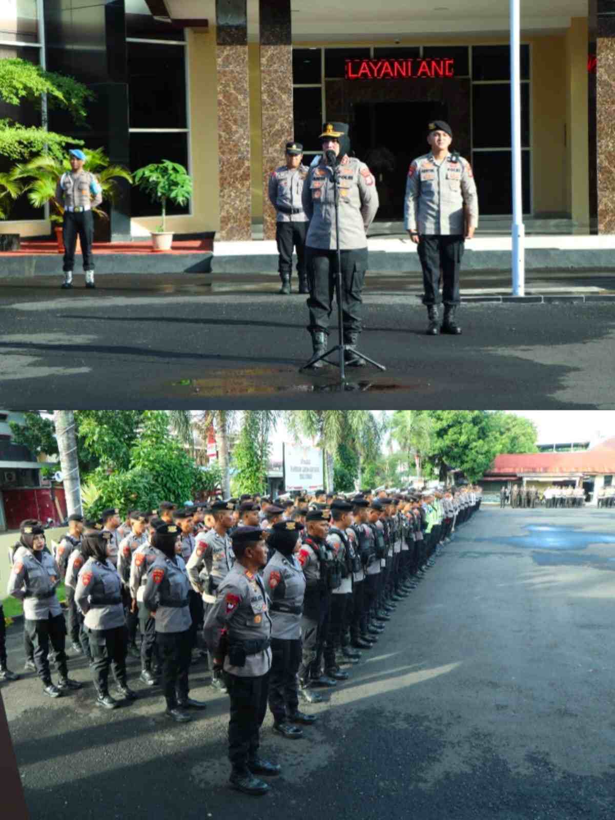 Polres Ternate Gelar Apel Pengecekan Personel Pengamanan Aksi Unjuk Rasa